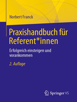 cover image of Praxishandbuch für Referent*innen